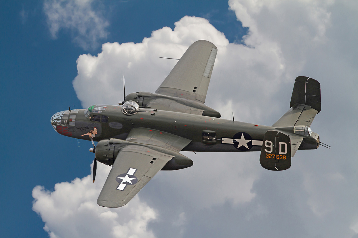 B-25 Mitchell Bomber in flight