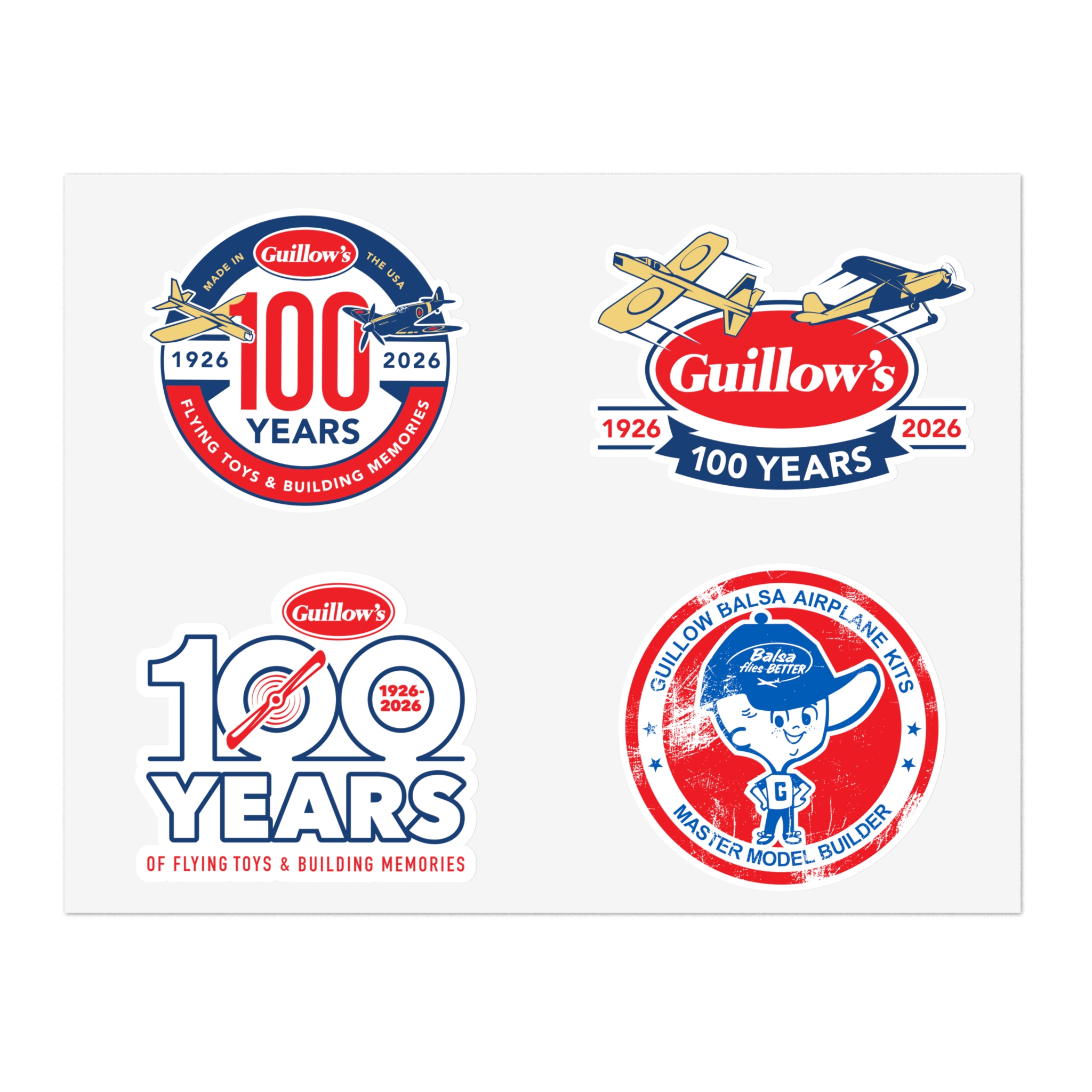 Guillow’s '100 Years' Sticker Sheet
