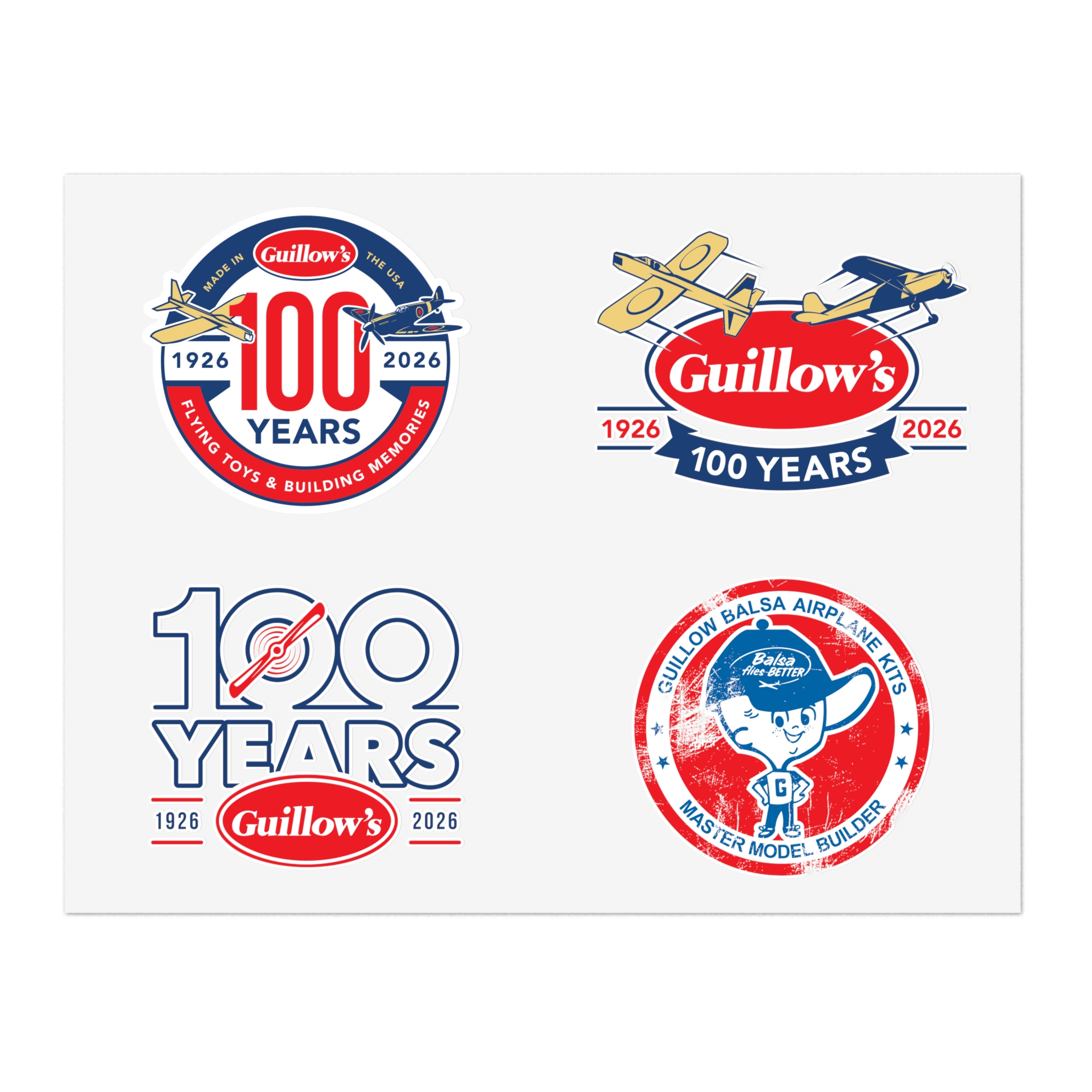 Guillow’s '100 Years' Sticker Sheet